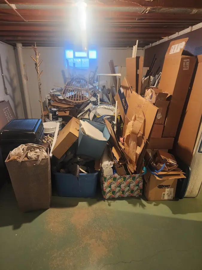 Roll-off dumpster container at job site for 6 Yard Dumpster Rental in Petal